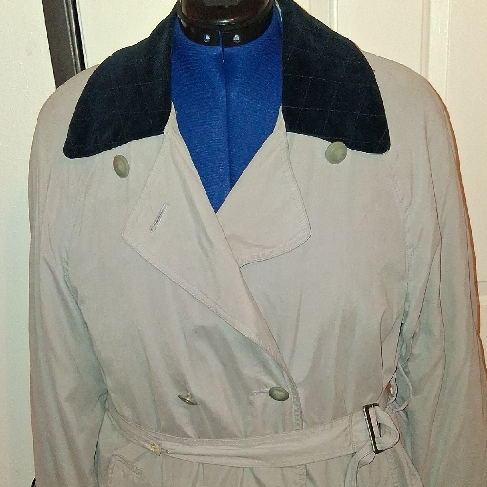 Y2k London Fog Grey Double Breadtef Trench Coat. - Picture 2 of 16